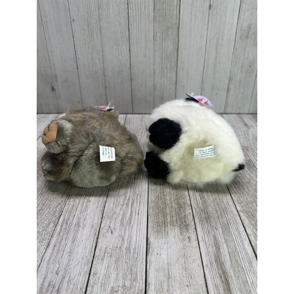 Vtg Puffkins Nutty Squirrel & Peter The Panda Bear Plush Stuffed Toy - Set Of 2 - Picture 5 of 13